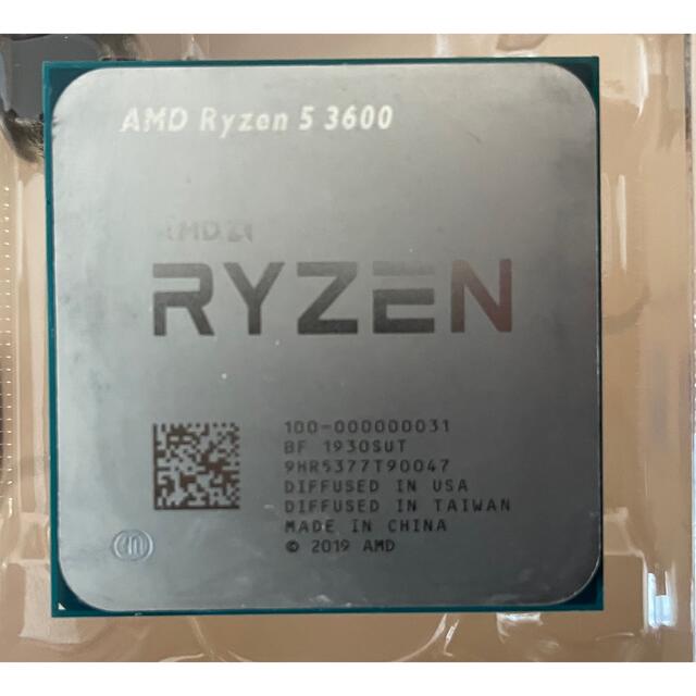 ryzen5 3600 正常動作確認済み　箱、付属クーラー付きスマホ/家電/カメラ