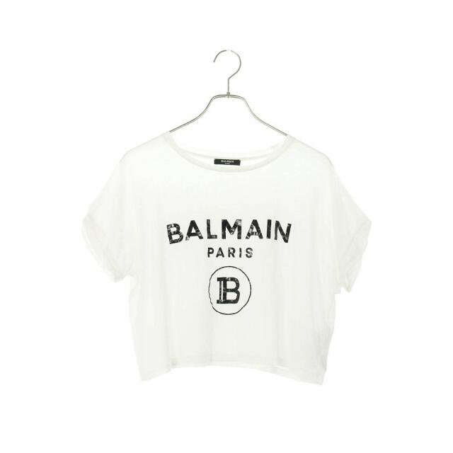 BALMAIN(バルマン)のバルマン 13571381 ロゴプリントショート丈Tシャツ S レディースのトップス(Tシャツ(半袖/袖なし))の商品写真