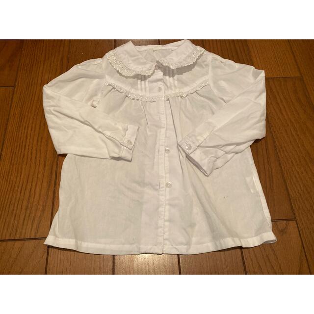 西松屋(ニシマツヤ)の白ブラウス　110cm キッズ/ベビー/マタニティのキッズ服女の子用(90cm~)(ブラウス)の商品写真