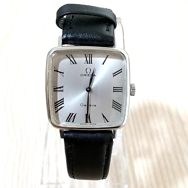 腕時計(アナログ)オメガ ジュネーブ 手巻き メンズ腕時計 ローマ数字文字盤 ローマン