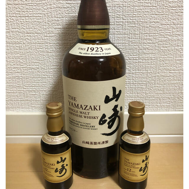 サントリー(サントリー)の山﨑NVフルボトル1本、山﨑12年ミニチュア2本 食品/飲料/酒の酒(ウイスキー)の商品写真