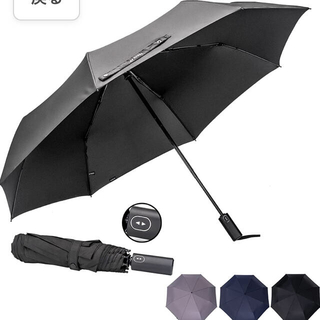 折りたたみ傘 大きいサイズ 自動開閉 晴雨兼用  防風 UVカット 日傘 グレー(傘)