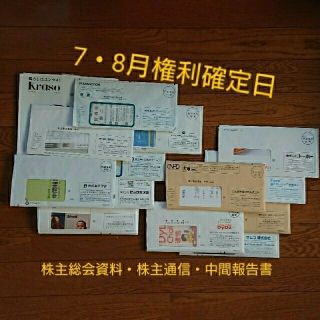 2021年7・8月権利確定日 株主総会資料・株主通信・中間報告書(その他)