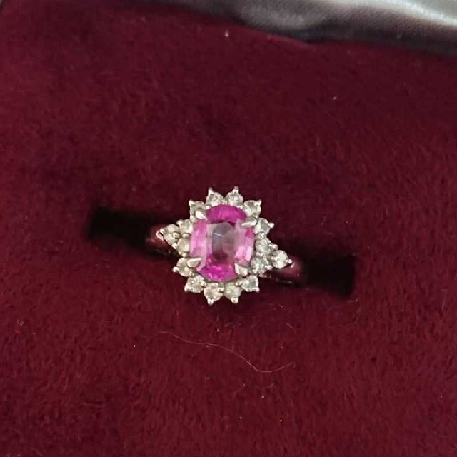 ピンクサファイア ダイヤモンドリング レディースのアクセサリー(リング(指輪))の商品写真