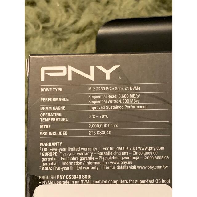 【新品未開封】PNY SSD 2T 2000GB Gen4 x4 PS5対応 スマホ/家電/カメラのPC/タブレット(PCパーツ)の商品写真