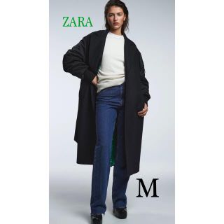 極美品 ZARA マッチングボンバーコート 異素材切り替え MA1 レディース