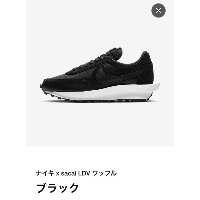 NIKE sacai LDWAFFLE black 27.0OFFNOIR