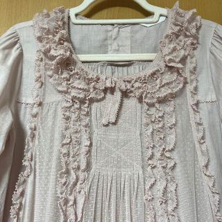 ピンクハウス 綿ローンのブラウスとドットチュールのベストのセット キナリ
