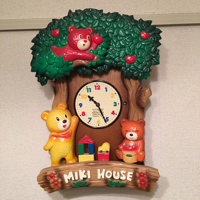 mikihouse(ミキハウス)の非売品　ミキハウス ウッディベアクロック  インテリア/住まい/日用品のインテリア小物(掛時計/柱時計)の商品写真