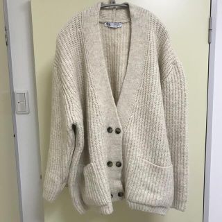 【ゆき様専用】ZARA オーバーサイズ ニット カーディガン ホワイト 白(ニット/セーター)