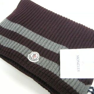 モンクレール(MONCLER)のサイズ35x182■モンクレール■ストライプ柄ウールニットマフラー■新品本物(マフラー)