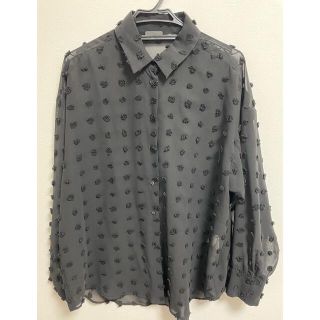 ザラ(ZARA)のザラ　黒　ドット　水玉　ブラウス(シャツ/ブラウス(長袖/七分))