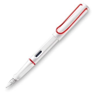 ラミー(LAMY)のLAMY ラミー サファリ 万年筆 ホワイト レッドクリップ EF：極細字(ペン/マーカー)