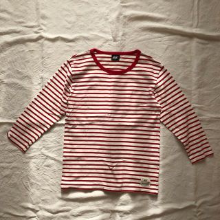 【美品】55DSL ボーダー カットソー シンプル レッド ユニセックス(Tシャツ/カットソー(七分/長袖))