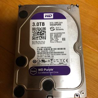 中古 WD Purple WD30PURX 3TB HDD(PCパーツ)