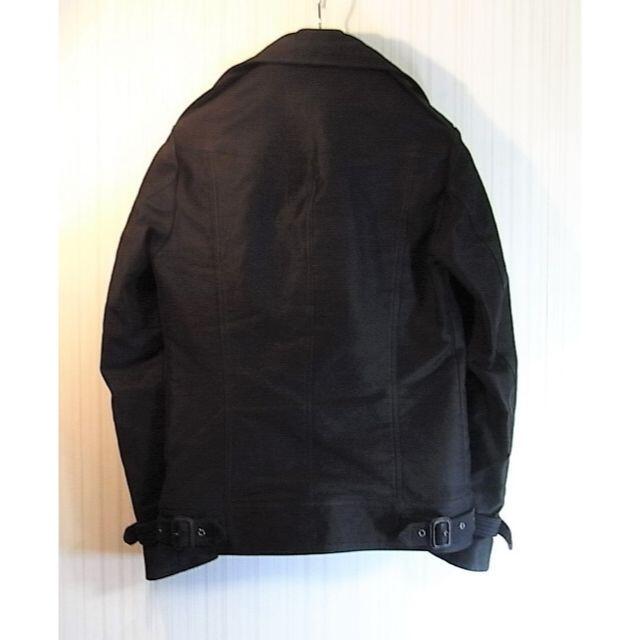 SHELLAC(シェラック)のsize44☆美品☆シェラック  レザーバックル付Pコート ブラック メンズのジャケット/アウター(ピーコート)の商品写真