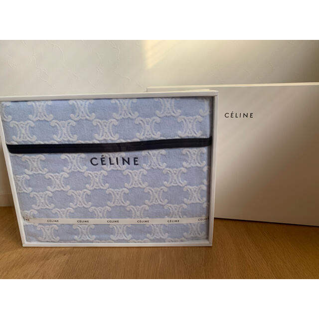 celine - 新品！セリーヌ 綿毛布 CELINE マカダム柄 水色×白の通販 by