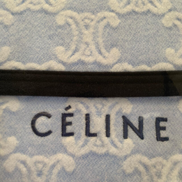 celine(セリーヌ)の新品！セリーヌ　綿毛布　CELINE  マカダム柄　水色×白 インテリア/住まい/日用品の寝具(毛布)の商品写真