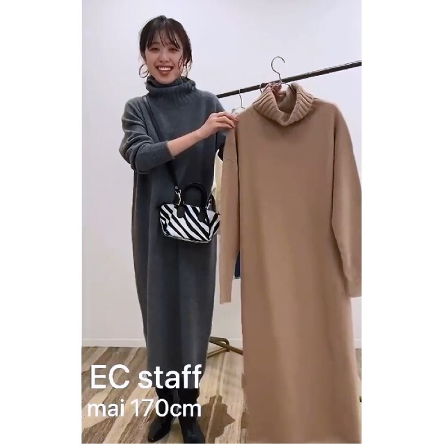 クリーニング済 スピック\u0026スパン カシミヤウール ワンピース タートルネック