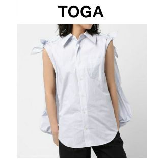 トーガ(TOGA)のtoga archives トーガ アーカイブス ケープシャツ ストライプ(シャツ/ブラウス(半袖/袖なし))