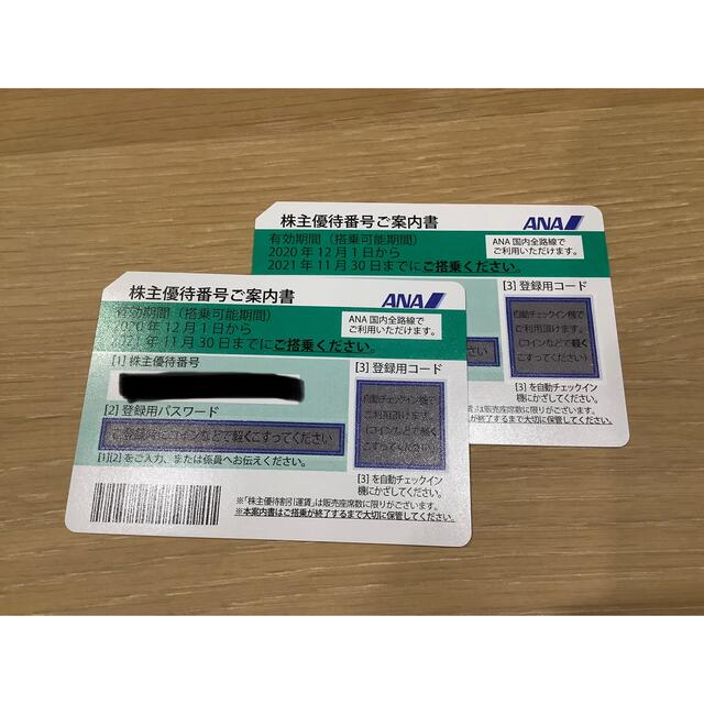 ANA(全日本空輸)(エーエヌエー(ゼンニッポンクウユ))の台湾っちさん専用　ANA株主優待券　2枚 チケットの優待券/割引券(その他)の商品写真