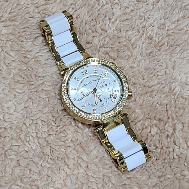 マイケルコース 腕時計 MK-6119 パーカー ホワイト ゴールド 1