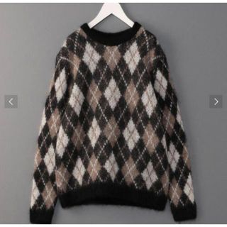 ビューティアンドユースユナイテッドアローズ(BEAUTY&YOUTH UNITED ARROWS)のBATONER×6 ARGYLE CHECK CREW NECK KNIT(ニット/セーター)