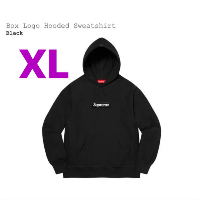 supreme box logo hooded black XL 黒トップス