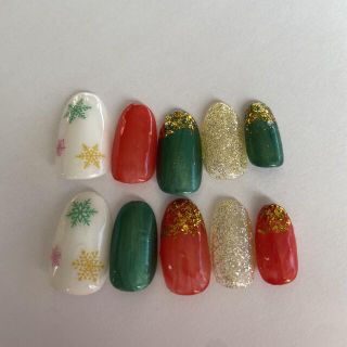 クリスマスネイル ネイルチップ