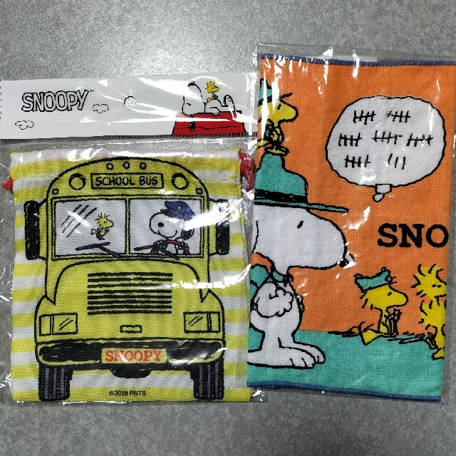 SNOOPY(スヌーピー)の巾着袋とミニタオル キッズ/ベビー/マタニティのキッズ/ベビー/マタニティ その他(その他)の商品写真