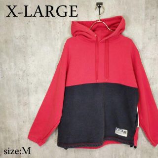 エクストララージ(XLARGE)のエクストララージバックプリント　ビッグパーカー　レッド×ブラック(パーカー)