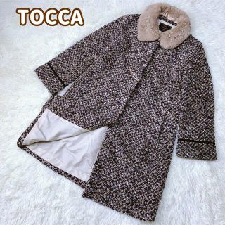 新品 ♡ ＴＯＣＣＡ　シルバーリーフコート　刺繍　ダークグレー　ロングコート　M