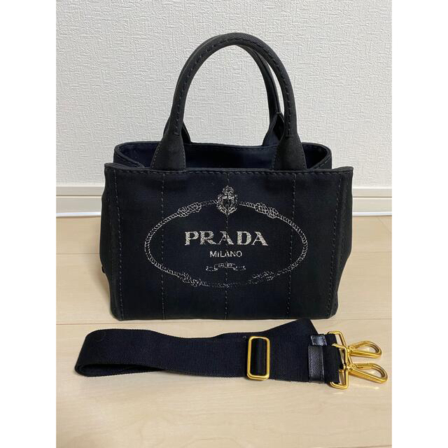 美品❤️PRADA カナパ　2way トートバッグ　BLACK箱なし布袋あり