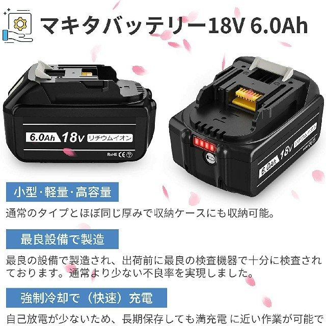 Makita(マキタ)の新品マキタ18v互換バッテリー２個と互換充電のセット スポーツ/アウトドアの自転車(工具/メンテナンス)の商品写真