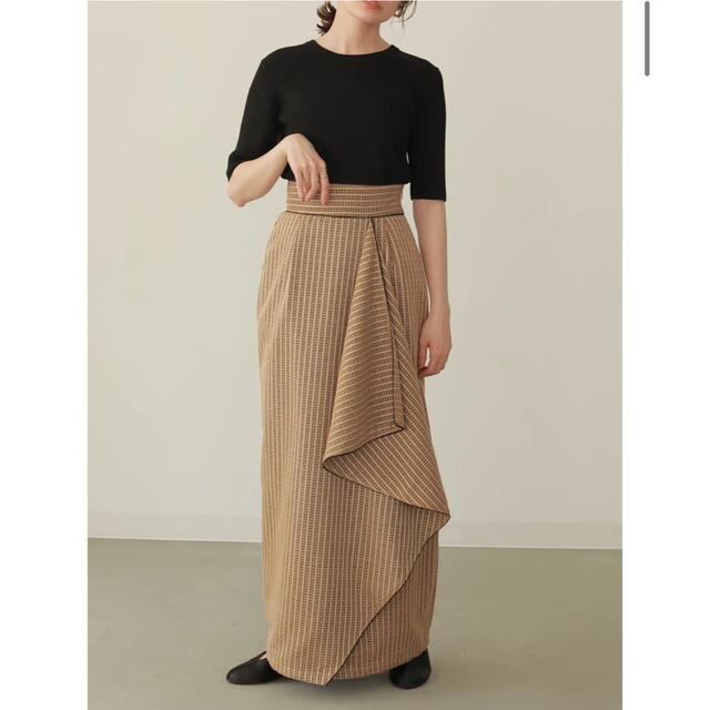 【美品】louren stripe lace wrap pencil skirt レディースのスカート(ロングスカート)の商品写真