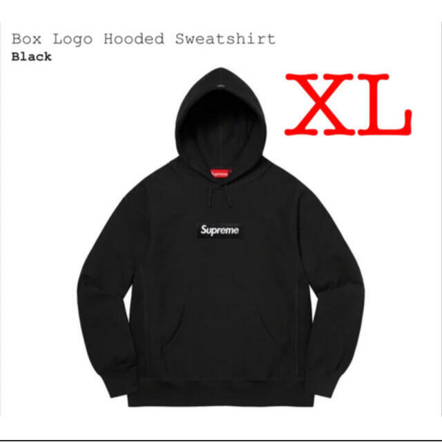 バーゲンで box supreme 21AW logo XL black hooded パーカー