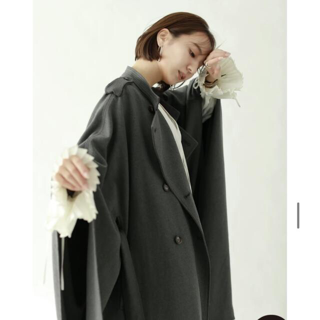 レディースlouren standcollar bigcape coat