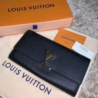 ルイヴィトン(LOUIS VUITTON)の【新品】ルイヴィトン カプシーヌ　長財布　ブラック・ピンク(財布)