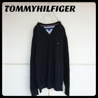 トミーヒルフィガー(TOMMY HILFIGER)のTOMMYHILFIGER vネック ニット ブラックネイビー(ニット/セーター)