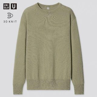 ユニクロ(UNIQLO)のUNIQLOU 3Dクルーネックセーター GREEN　XL(ニット/セーター)