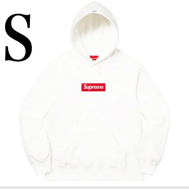 supreme box logo hoodie ボックスロゴ　白　S