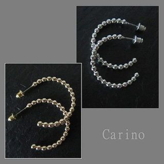ボールライン ピアス 28mm シルバー　ゴールド(ピアス)