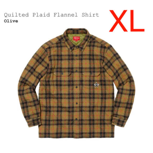 Lサイズ　supreme quilted plaid flannel shirt