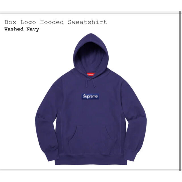 SupremeBoxLogoHoodedSweatshirt navy