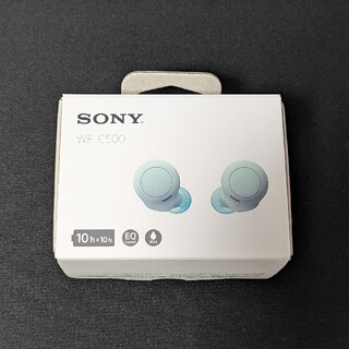 ソニー(SONY)のSONY WF-C500 アイスグリーン 極美品(ヘッドフォン/イヤフォン)