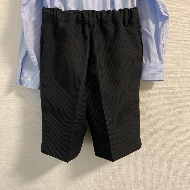 男の子　フォーマルスーツ　大きめ110 ブラック系 キッズ/ベビー/マタニティのキッズ服男の子用(90cm~)(ドレス/フォーマル)の商品写真