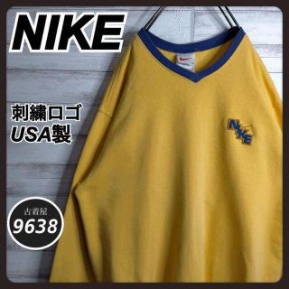 ナイキ(NIKE)の【USA製!!】ナイキ ✈︎刺繍ロゴ 白タグ ゆるだぼ 裏起毛 トレーナー(スウェット)