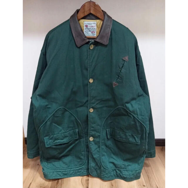 Barbour(バーブァー)の激レア ハンティングジャケット オイルドジャケット レザー切り替え メンズのジャケット/アウター(ミリタリージャケット)の商品写真