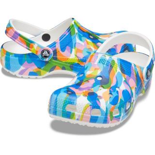 クロックス(crocs)の25cm クロックス クラシック バブル ブロック クロッグ ホワイトｘマルチ(サンダル)