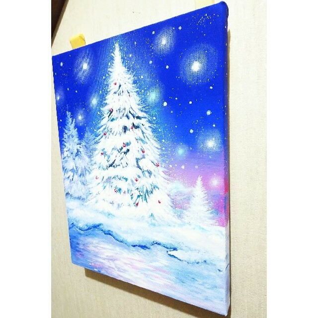 アクリル画   ☆White Christmas☆ エンタメ/ホビーの美術品/アンティーク(絵画/タペストリー)の商品写真